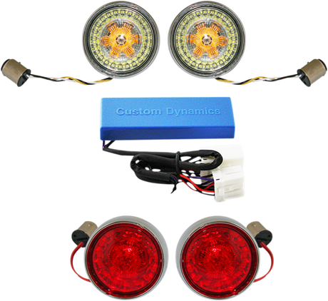 Complete Front & Rear Turn Signal Conversion Kit with Bullet Bezel Lenses