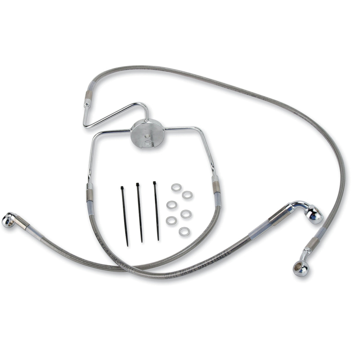 DRAG SPECIALTIES Extended Length Stainless Steel Brake Line Kit Front