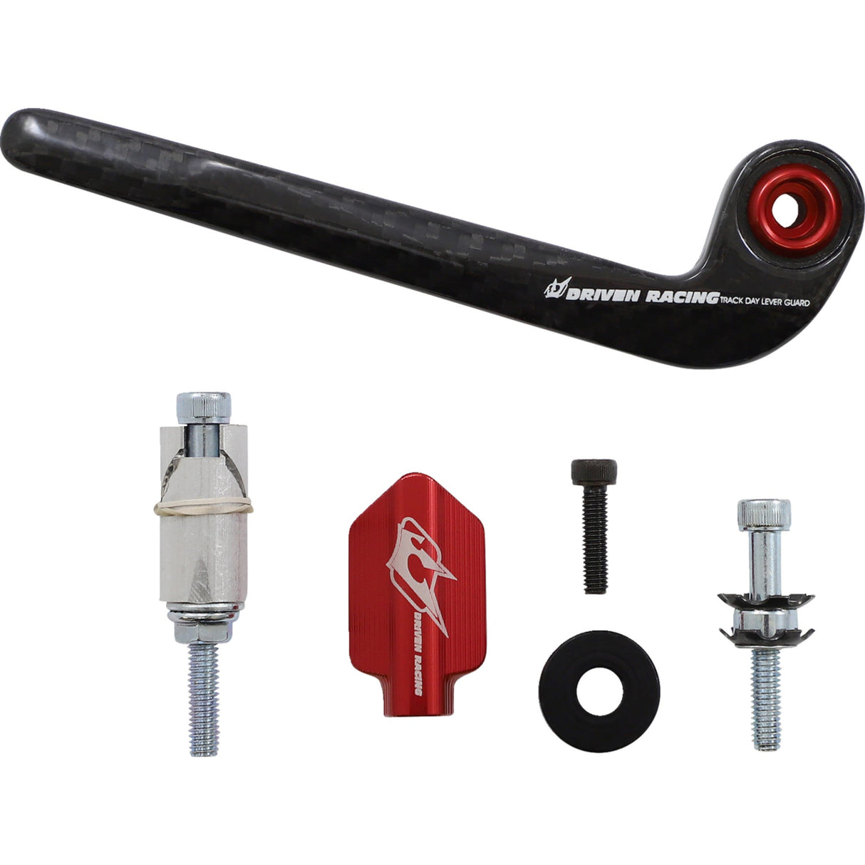 DRIVEN RACING 0615-0375 DCTDLG-2-RD Trackday Lever Guard Lever Guard - Carbon Fiber - Clutch - Red