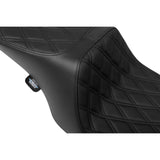 DRAG SPECIALTIES SEATS 0801-1996 Performance Predator 2-Up Seat Predator 2-Up Seat - Vinyl - Double Diamond - Black Stitching- w/o Backrest - FL '97-'07