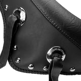 Mustang Wide Solo Seat With Removable Backrest With Backrest Black Studded With Concho - 79120 For Harley Softail 2000-2006