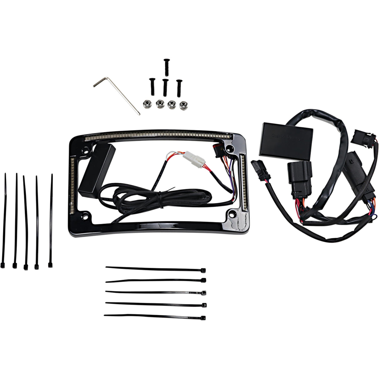 Custom Dynamics LED Radius License Plate Frame Black - TF05-BCM-B For Harley Touring 2014-2025