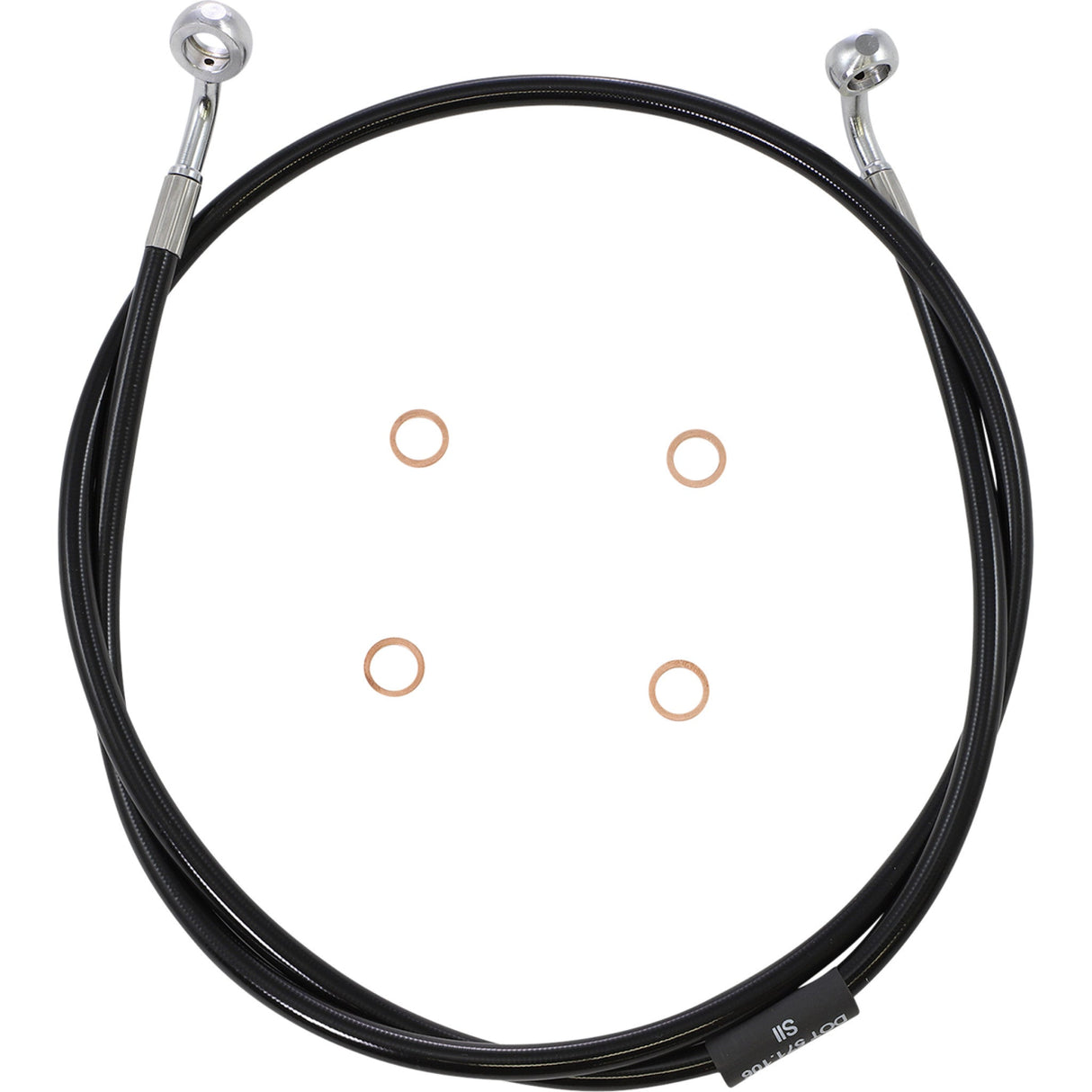 LA Choppers Black Braided Brake Line Kit 12" 14" Ape Hanger Handlebars Black - LA-8153B13B For Harley Softail 2018-2022