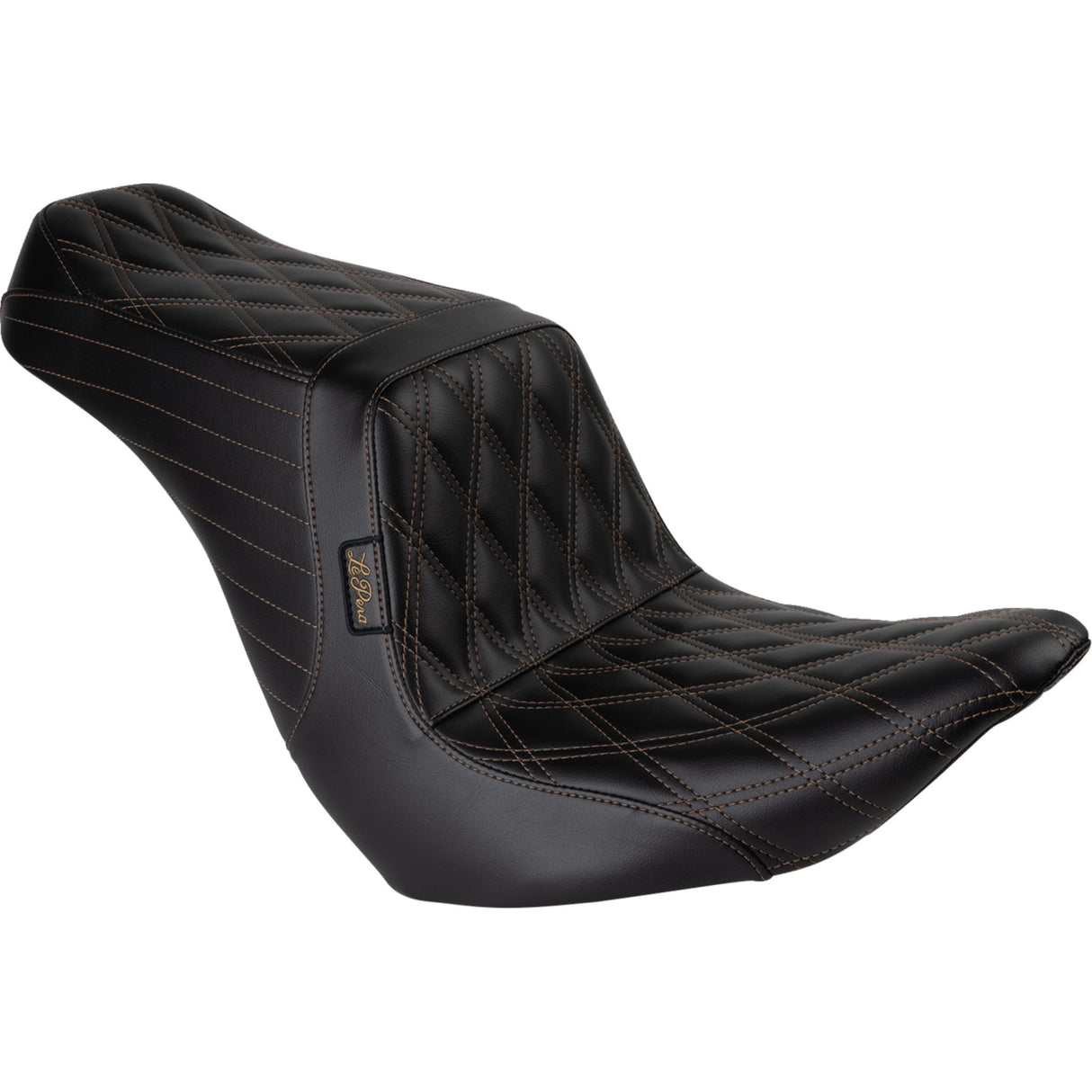 LE PERA 0802-1549 LYRU-580DD-CHET Tailwhip Up Front Seat - Double Diamond w/ Chestnut Thread - Black - FLSB/FXLR '18-'24