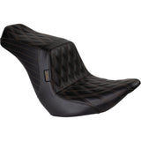LE PERA 0802-1549 LYRU-580DD-CHET Tailwhip Up Front Seat - Double Diamond w/ Chestnut Thread - Black - FLSB/FXLR '18-'24