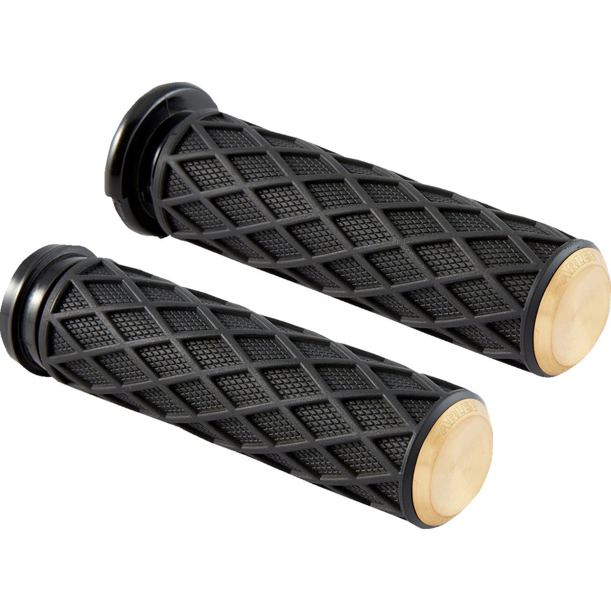 Arlen Ness Diamond Grips TBW Brass - 500-009 For Harley Motorcycles 2008-2025