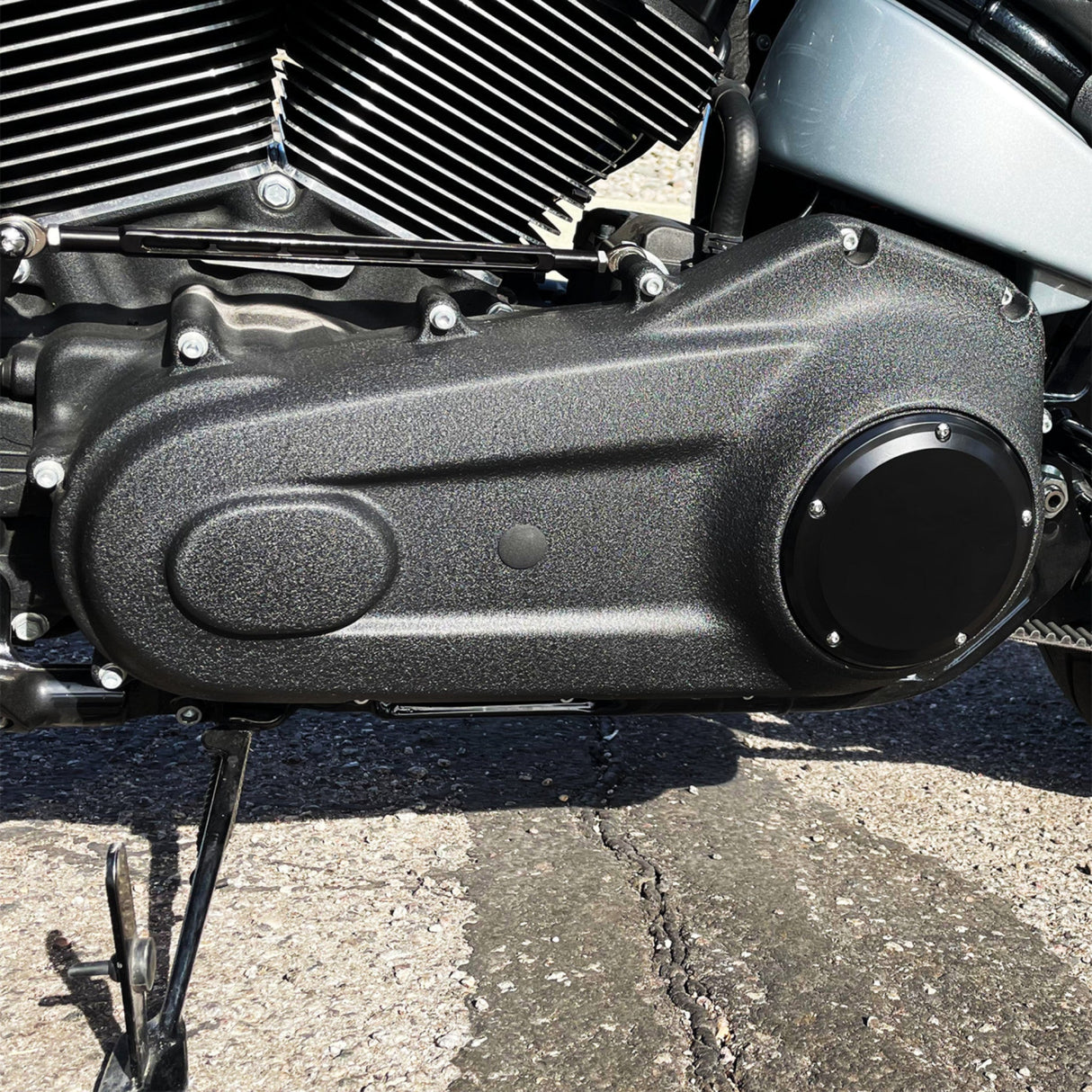 Joker Machine Billet Derby Cover Smooth Black Anodized 5 Hole - 06-966-1 For Harley Softail 2018-2024