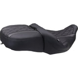 Mustang Deluxe Touring Seat Diamond Black Stitch - 89411 For Harley Touring 2023-2026