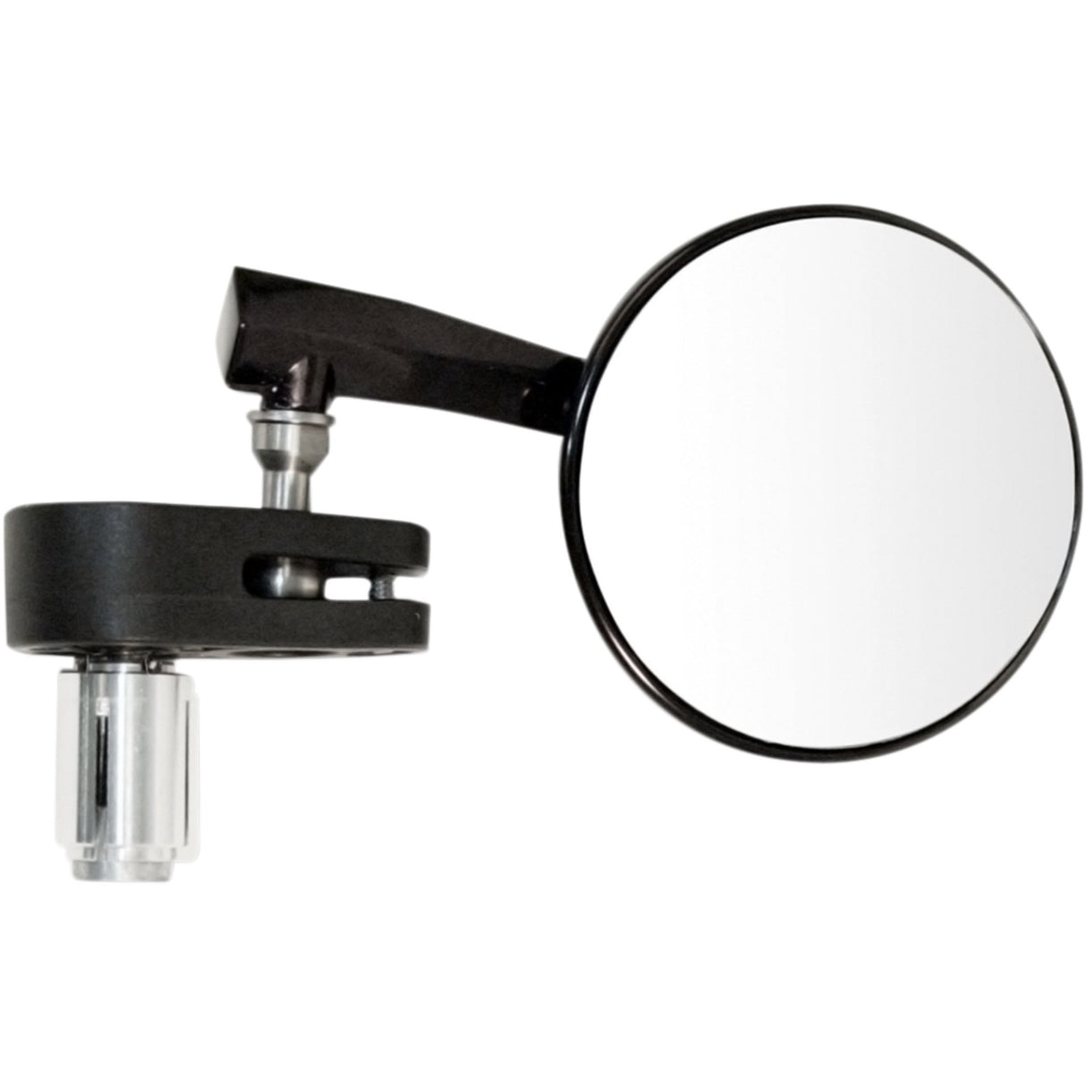 EMGO 0640-1025 20-34041 Aluminum 2.5" Bar End Mirror Mirror - Side View - Round - Black - Right