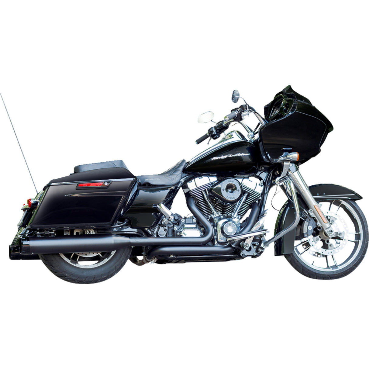 S&S Cycle 4-1/2" MK45 Performance Mufflers Black With Black Thruster - 550-0621 For Harley Touring 1995-2016