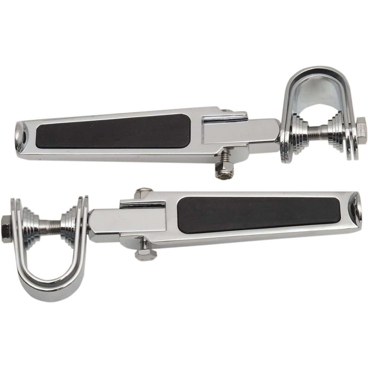 DRAG SPECIALTIES 1904-1764 Footpegs with Rubber Inlay U-Clamp Footpegs - Rubber Inlay