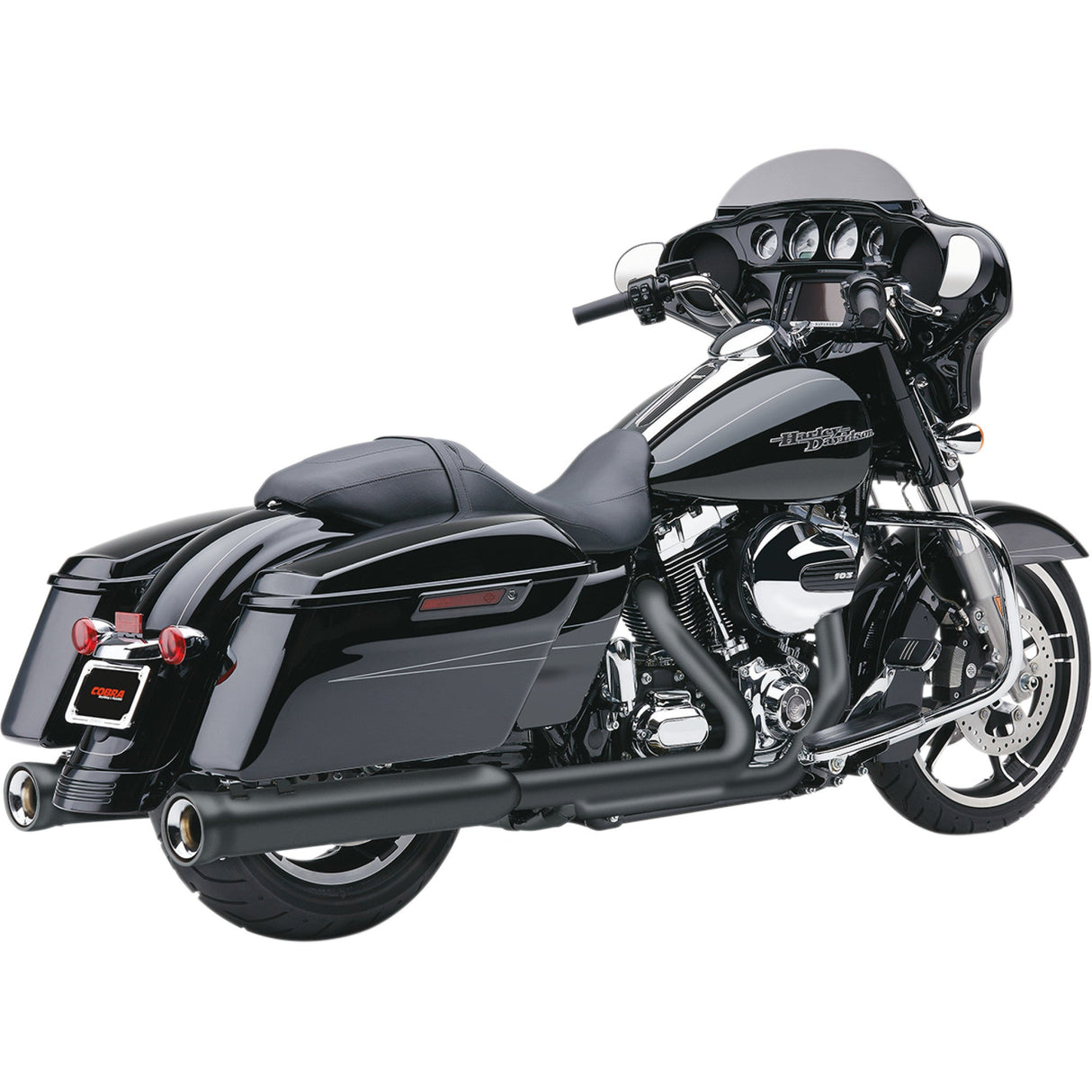 Cobra Neighbor Hater Slip-On Mufflers 4-1/2" Raven Black - 6109RB For Harley Touring 2017-2026