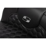 SADDLEMEN 0801-1764 823-07-190B2 Roadsofa™ Extended Reach Seat - with Backrest - Honeycomb - Dark Gray Stitch - FLTR/FLHX 23-24