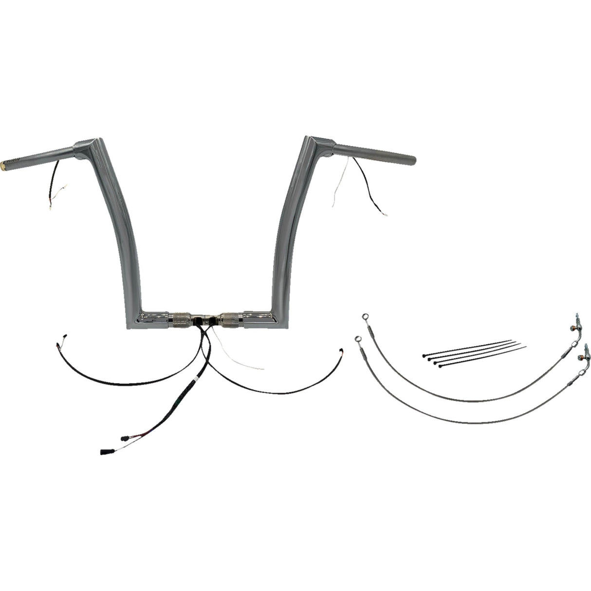 FAT Baggers INC. EZ Install Wired 1-1/2" Flat Top Handlebar Kit 14" Chrome - 601314 For Harley Road Glide 2015