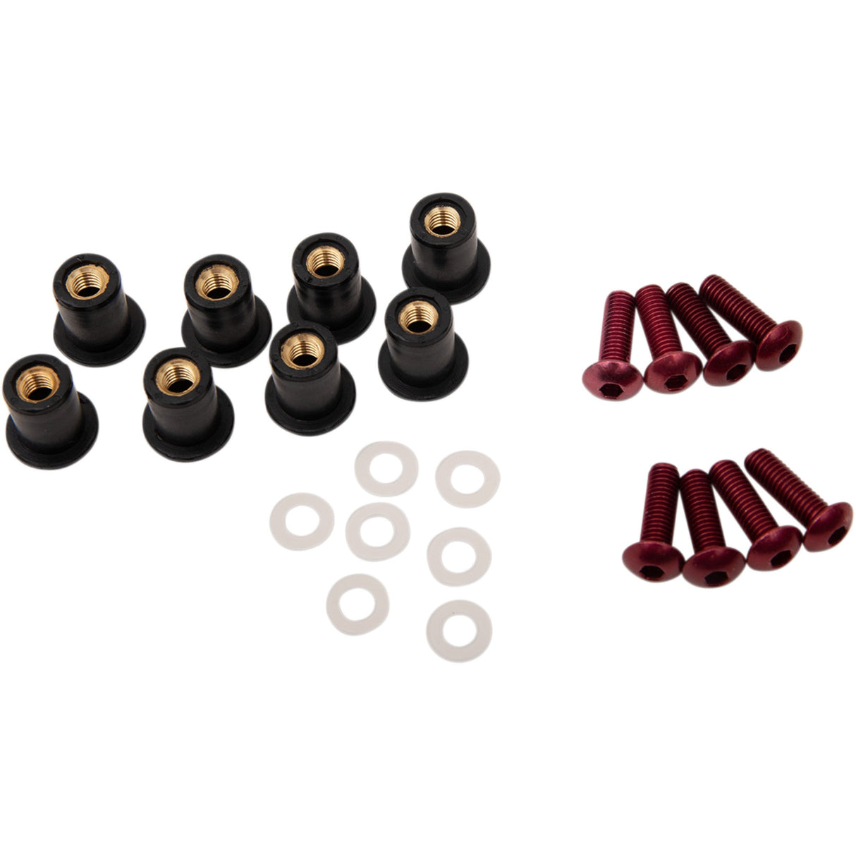 PUIG HI-TECH PARTS 2321-0410 0957R Windscreen Screw Kit red