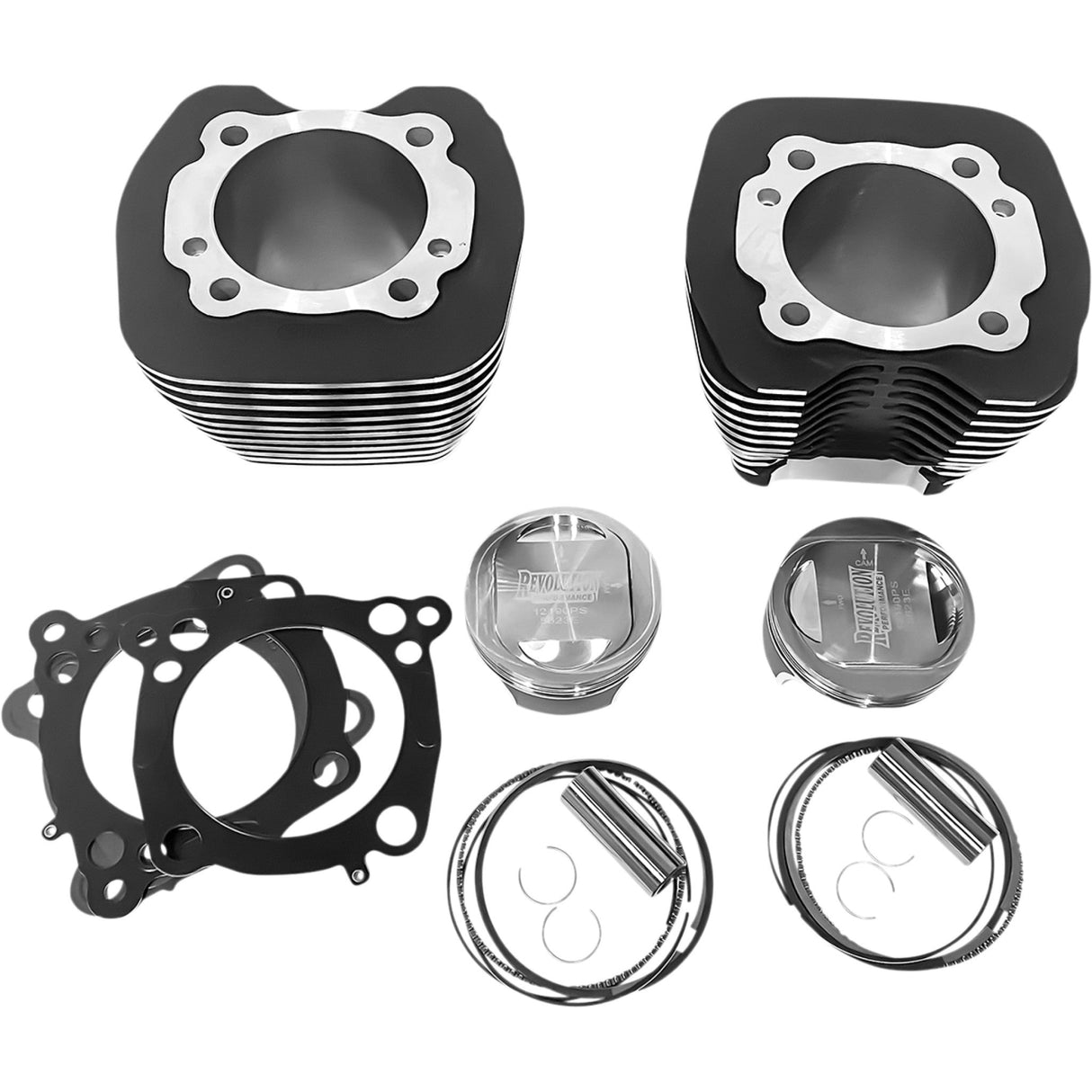 Revolution Performance, LLC Cylinder Kit 107" Big Bore Black With Highlighted Fins Twin Cam - RP201-119WD For Harley Motorcycles 2007-2017