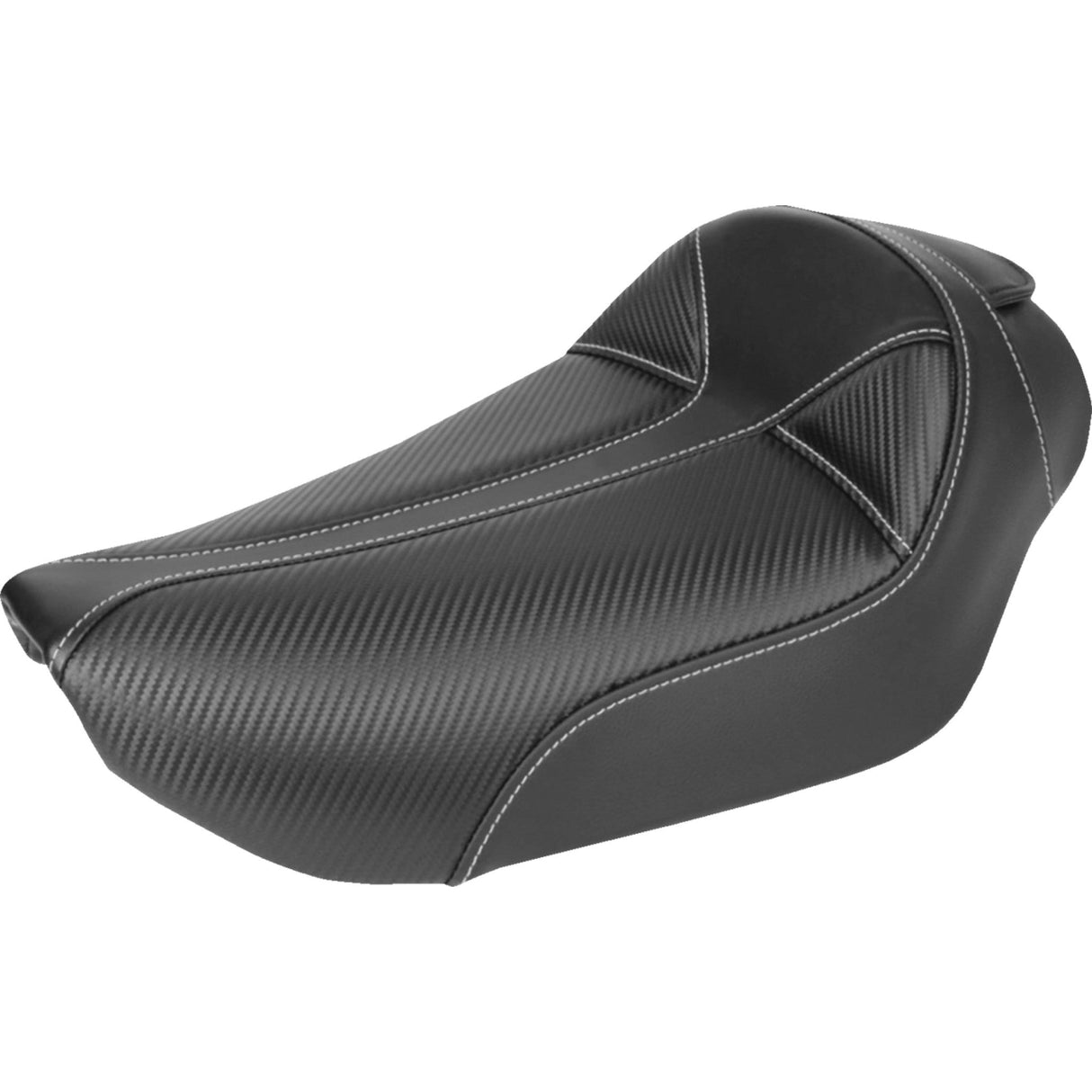 Saddlemen Dominator Solo Seat Without Backrest Black With Gray Stitching - 896-04-0042 For Harley Dyna 1996-2003