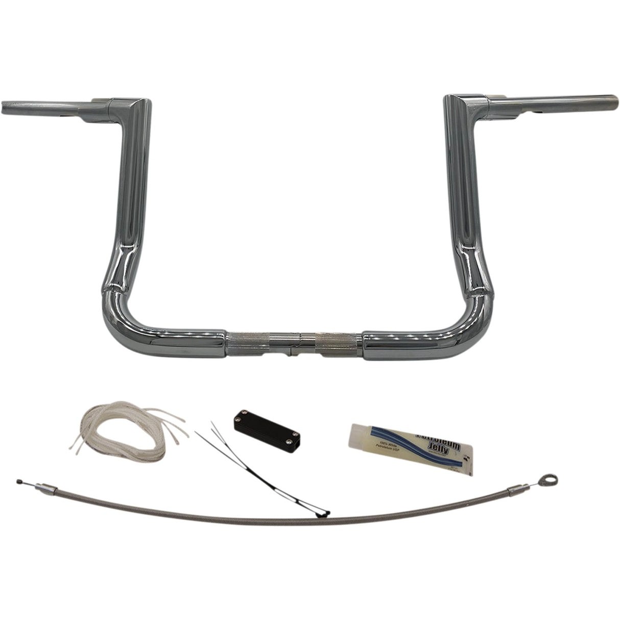 FAT Baggers INC. 1-1/2" EZ Install Flat Top Handlebar Kit 12" Chrome - 609112 For Harley Touring 2008-2013