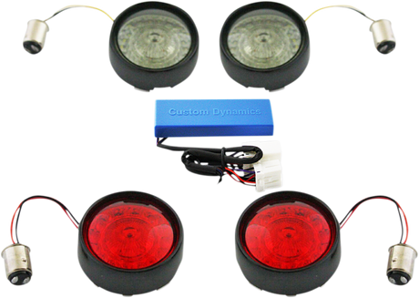 Complete Front & Rear Turn Signal Conversion Kit with Bullet Bezel Lenses