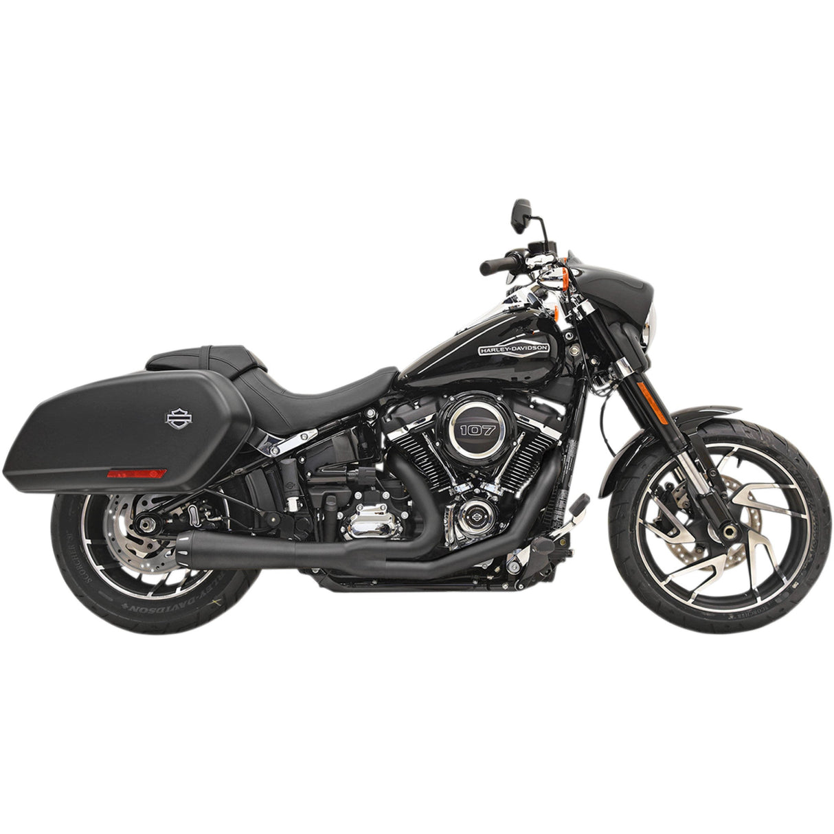 Bassani Xhaust 2-Into-1 Road Rage Exhaust System Black - 1S81RB For Harley Softail 2018-2024