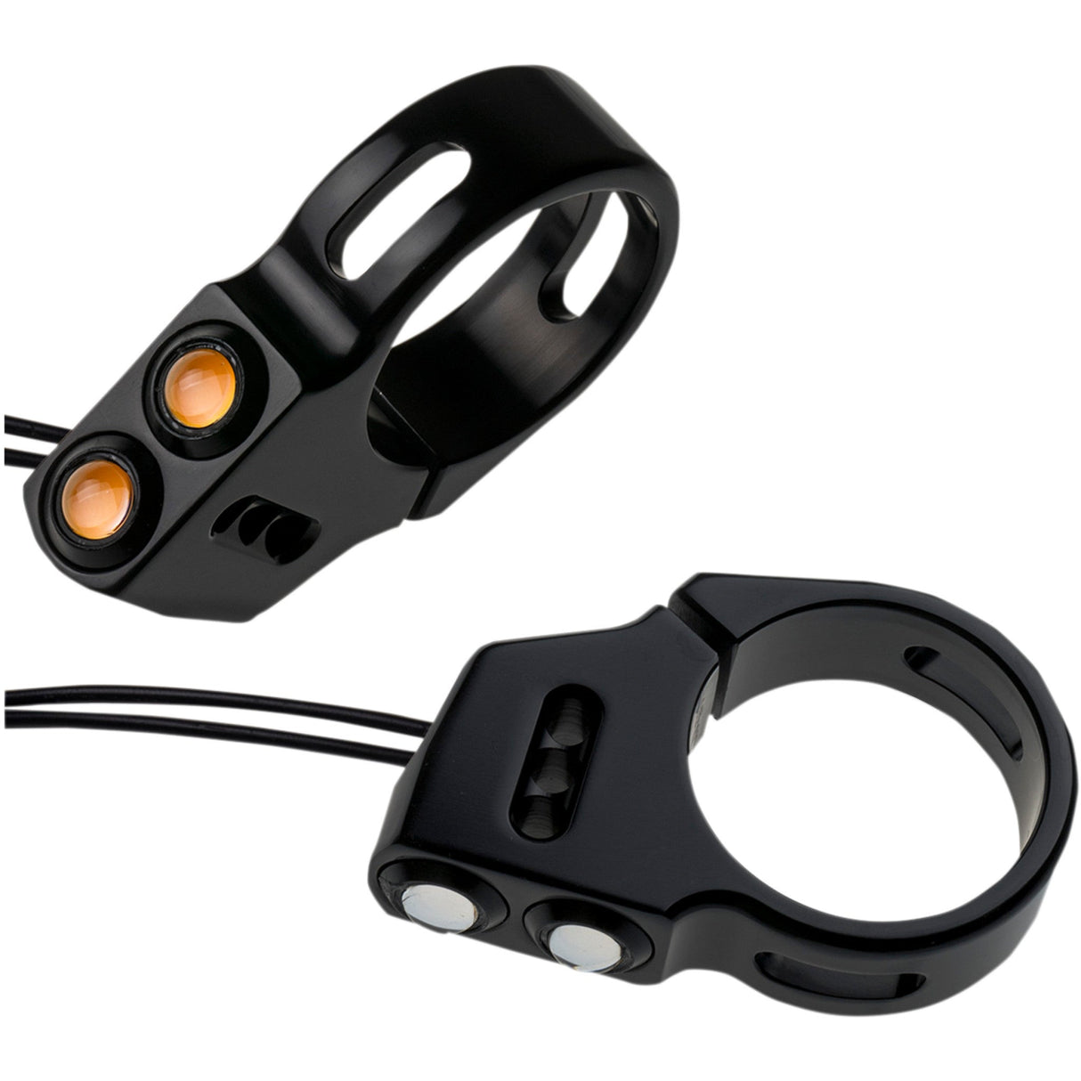 JOKER MACHINE 2020-1301 05-200-2B Rat Eye LED Fork Mount Turn Signals - 41 mm - Black