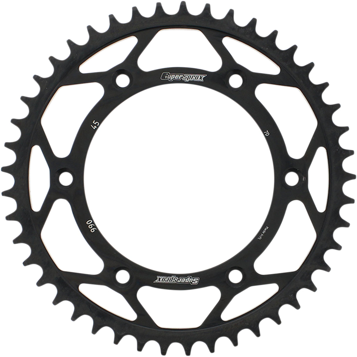 Supersprox Steel Rear Sprocket 45 Tooth - RFE-990-45-BLK For Husaberg FE 650 / FE 390 2008-2011 | KTM SX 400 / SX 144 2007-2008