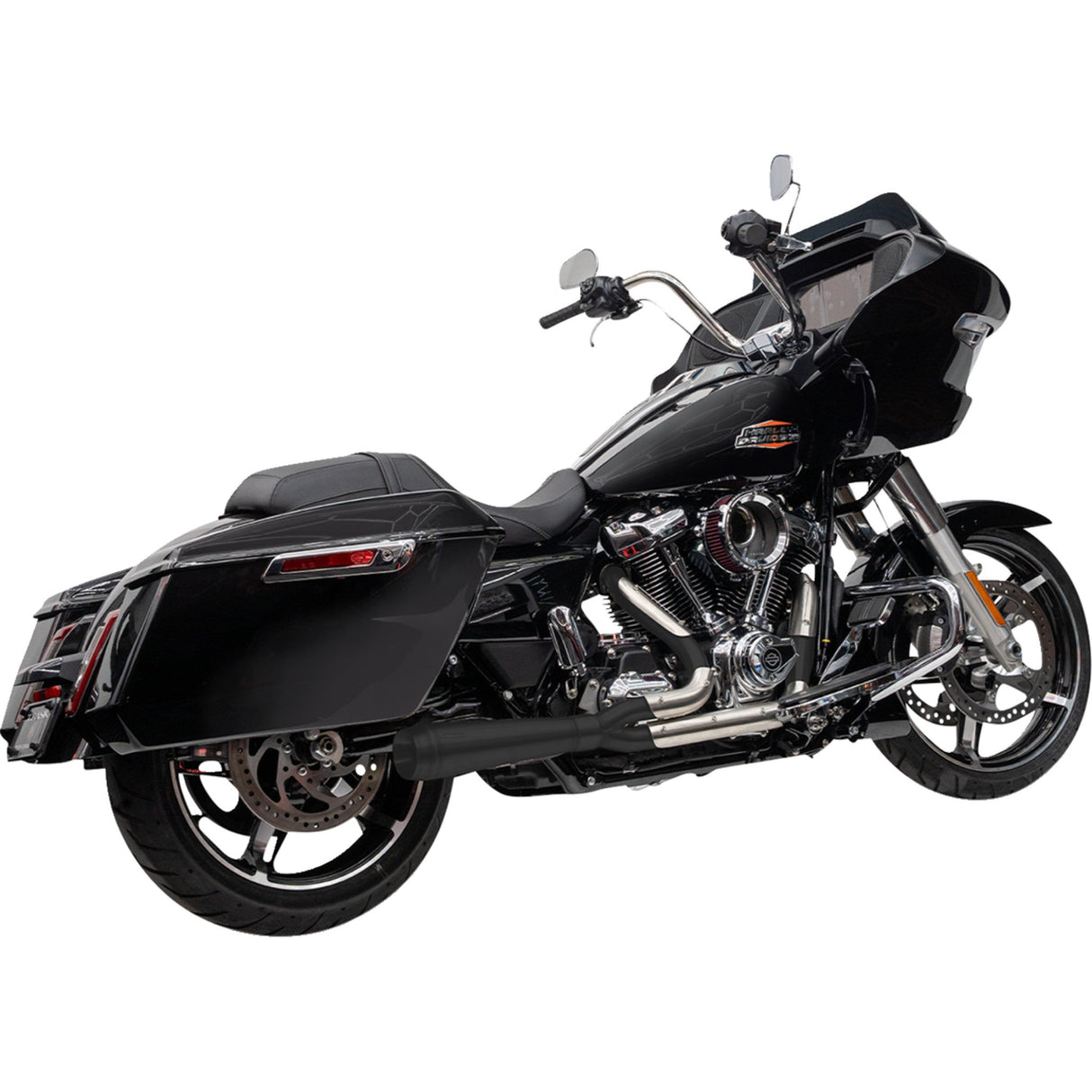 Trask 2-Into-1 Assault Exhaust System Black Touring M8 - TM-5011BK For Harley Touring 2024-2026