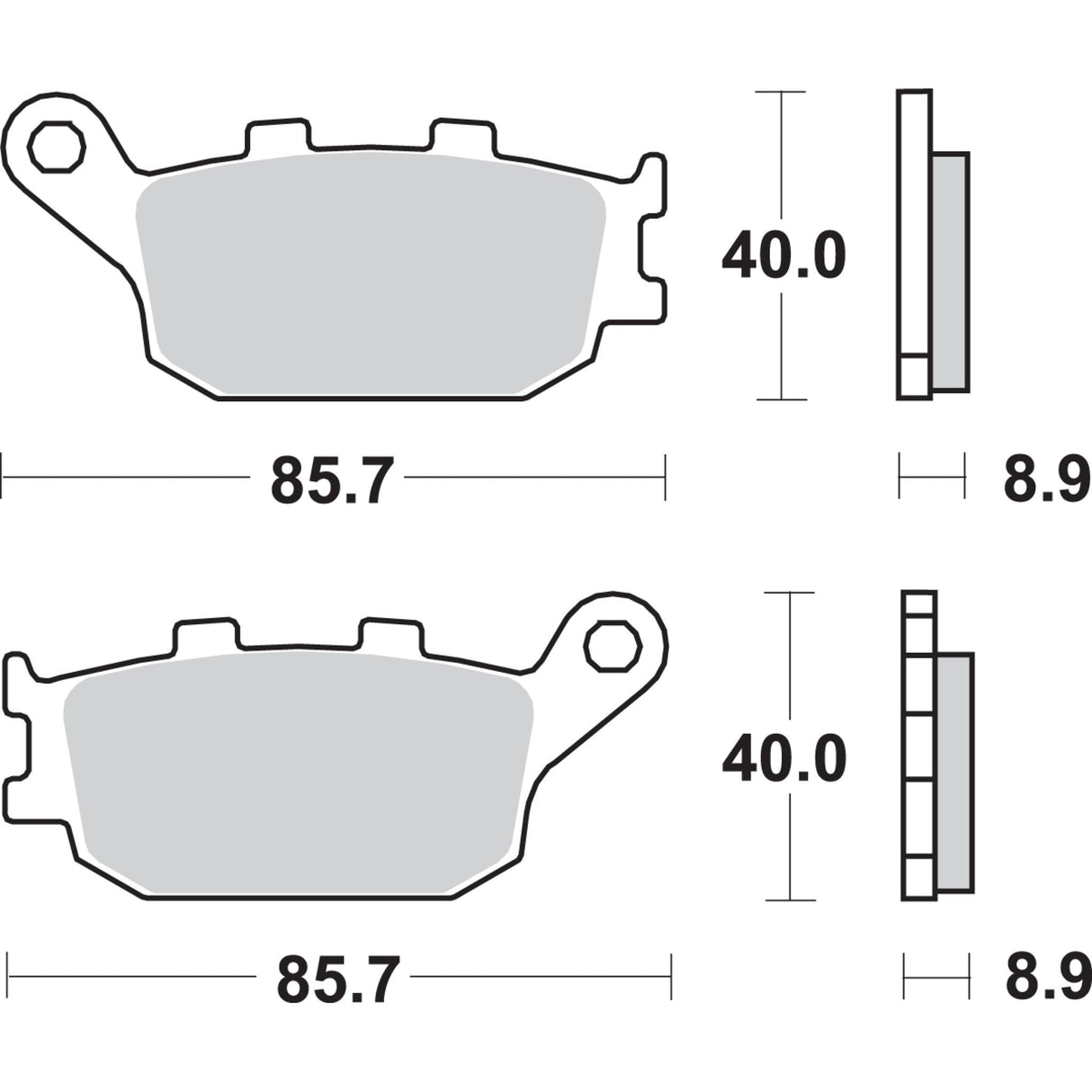 SBS 1722-0742 657HF HF Street Ceramic Organic Brake Pads HF Brake Pads