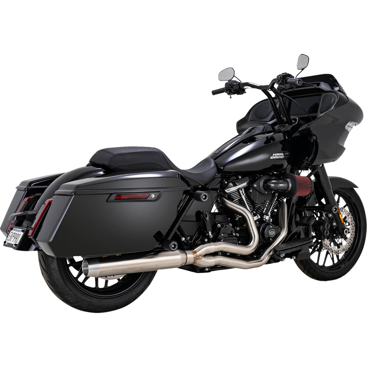 VANCE & HINES 1810-3310 27346 2-into-1 Gaslighter Exhaust System with heat shields - m8 touring - brushed
