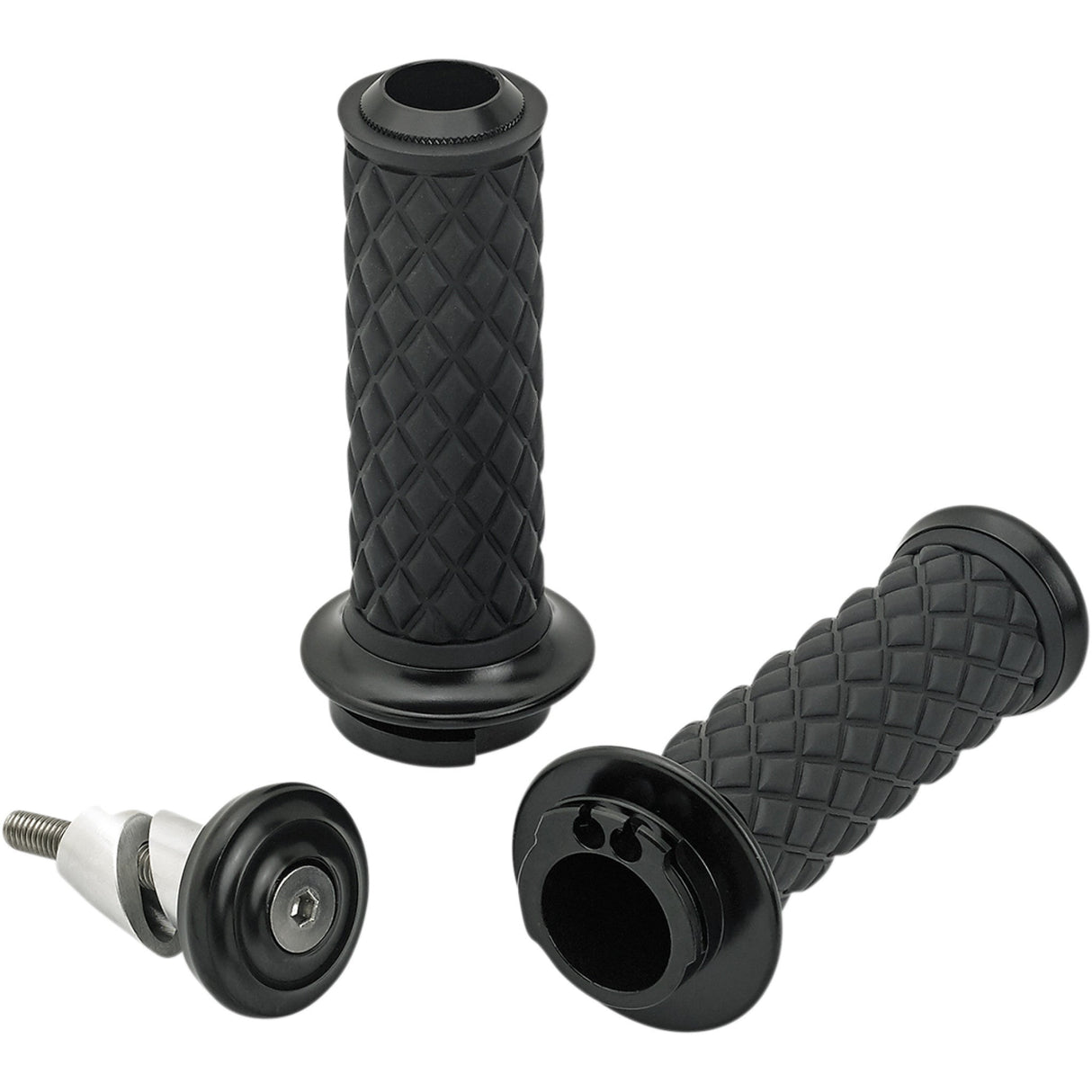 BILTWELL 0630-2320 6604-201-01 Alumicore Grips Grips - Alumicore - Dual Cable - Black