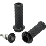 BILTWELL 0630-2320 6604-201-01 Alumicore Grips Grips - Alumicore - Dual Cable - Black
