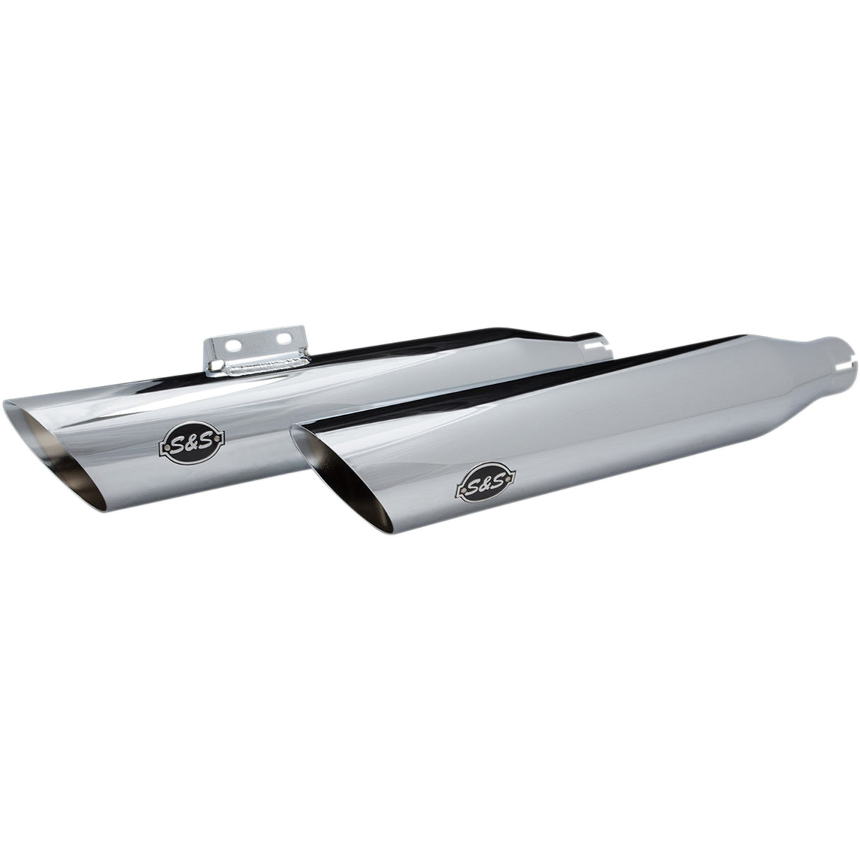 S&S Cycle Slash-Cut Slip-On Mufflers Race Chrome Flfb - 550-0736 For Harley Softail 2018-2022