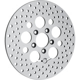 Drag Specialties Polished Stainless Steel Drilled Brake Rotor Rear 11.8" Touring For Harley Touring 2008-2026