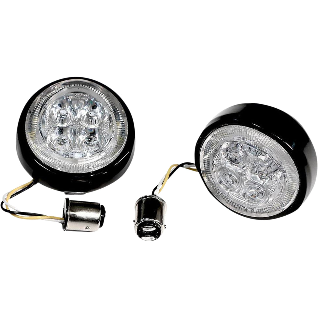 Ciro Fang® Signal Light Inserts — Rear Black Red Lens - 45421 For Harley Motorcycles 1957-2026