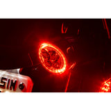 Ciro Fang® Rear Turn Signal Light Inserts Red LED Red Lens Black - 45720 For Harley Motorcycles 1957-2026