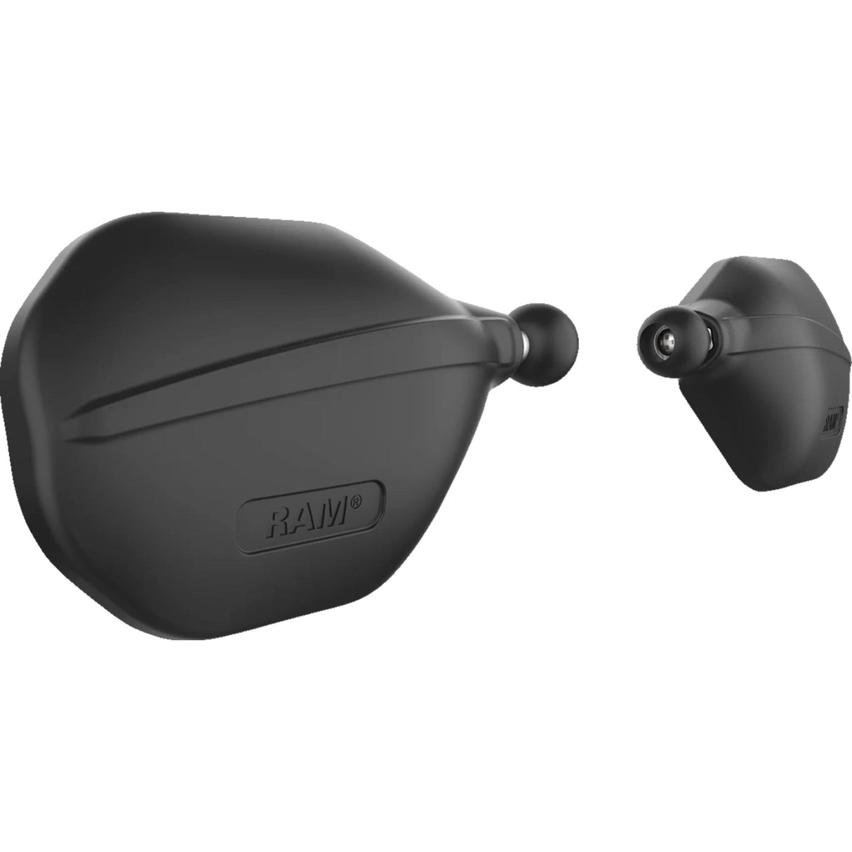RAM MOUNTS 0640-1722 RAM-B-465RL Tough-Mirror™ Left/Right Mirrors with Ball Tough-Mirror™ - Side View - Oval - Black - Left/Right with Ball