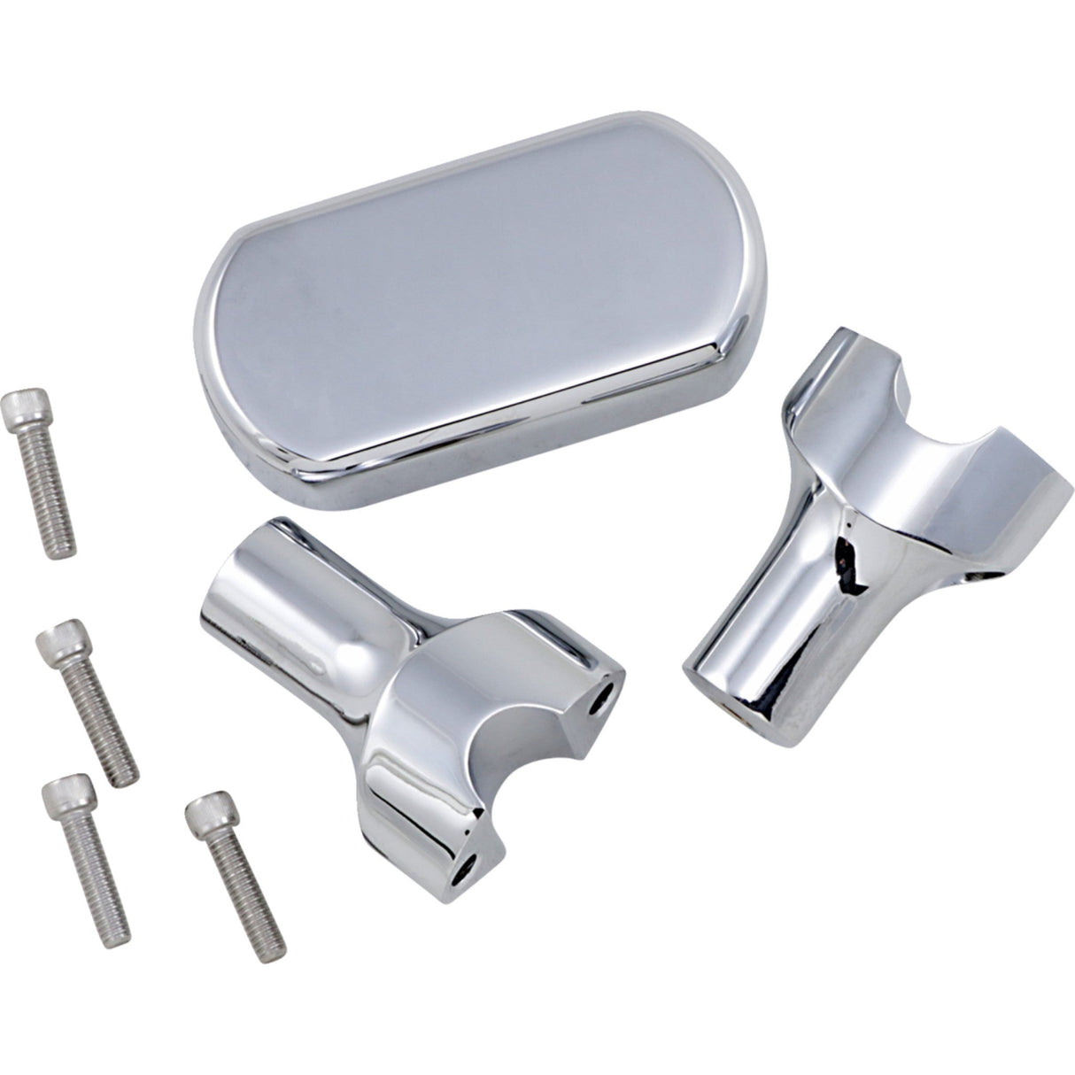 LA CHOPPERS 0602-0614 LA-7442-03 Solid Handlebar Riser & Top Clamp Kit - Risers - Solid Top - 3" - Chrome