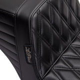 LePera Kickflip Seat — Double Diamond Black - LH-597DD For Harley Touring 1997-2007