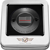 Figurati Designs Timing Cover 2 Hole Red Line American Flag Black - FD75-TC-2H-BLK For Harley Motorcycles 2017-2022