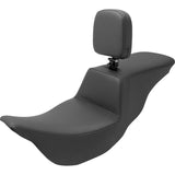 Saddlemen Tour Step-Up Seat Rider Backrest Plain - 808-07B-194BR For Harley Touring 2008-2025
