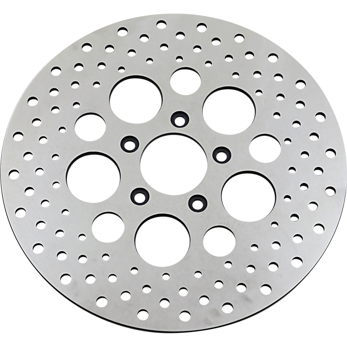Drag Specialties Polished Stainless Steel Drilled Brake Rotor Front 11.5" For Harley Motorcycles 2000-2014