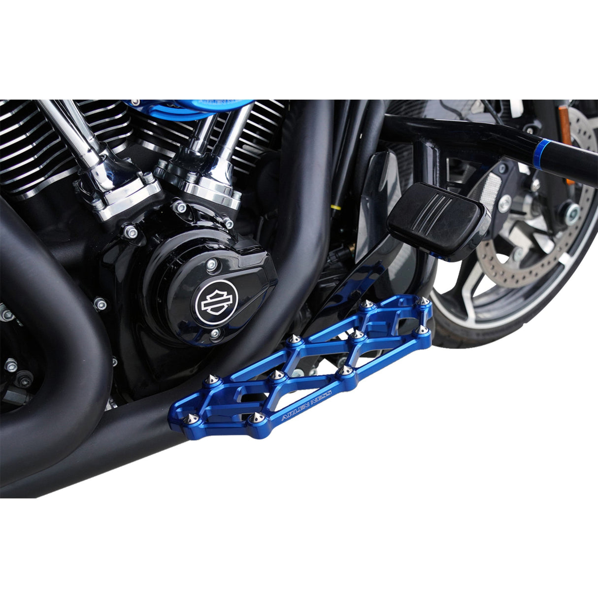Arlen Ness Diamond Floorboards Driver Blue - 410-055 For Harley Motorcycles 1982-2026