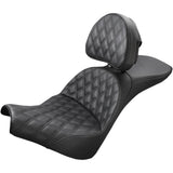 Saddlemen Explorer Lattice Stitch Seat Lattice Stitched Backrest - 818-30-030LS For Harley Softail 2018-2025