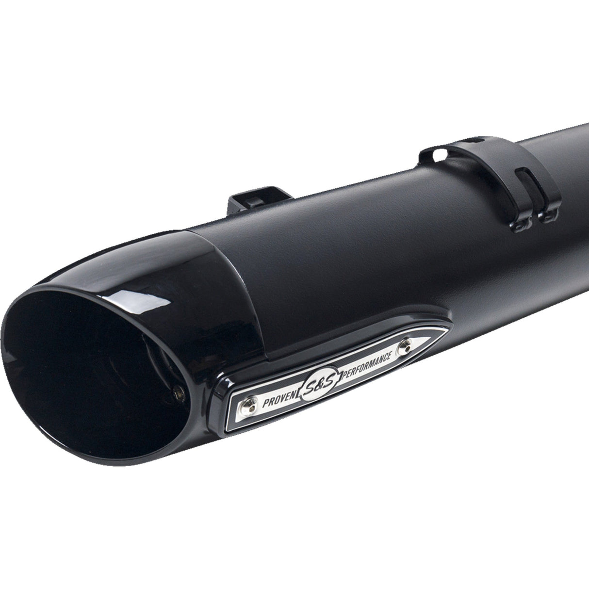 S&S Cycle 4" Broadhead Slip-On Mufflers Slash Cut Black - 550-1075 For Indian 2014-2022
