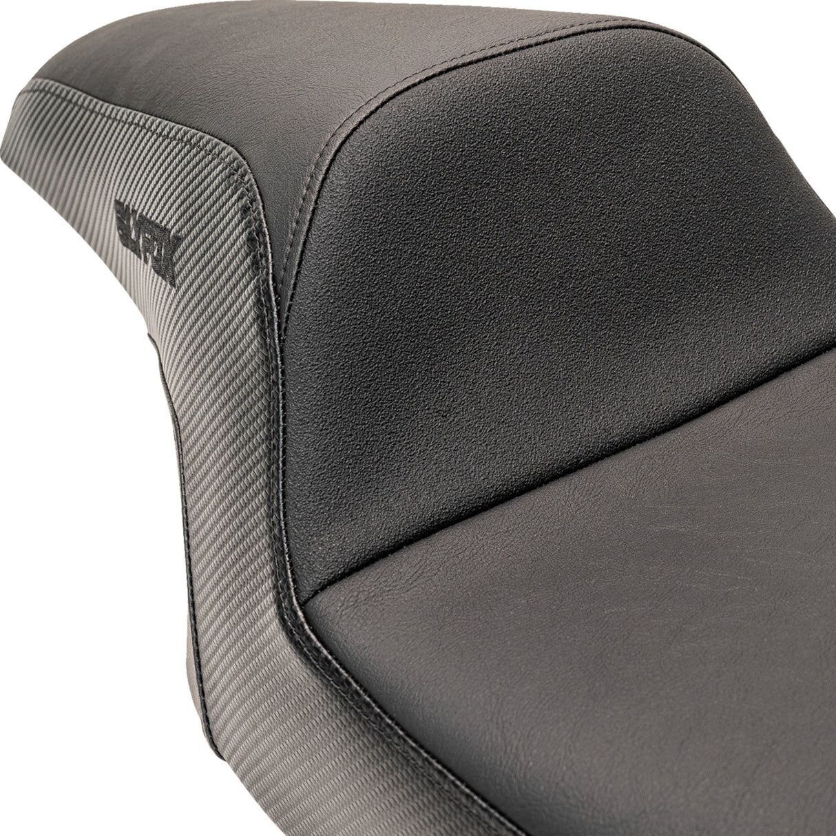 Slyfox The Drifter Seat Black Logo Smooth Vinyl Carbon Fiber For Harley Touring 1997-2007