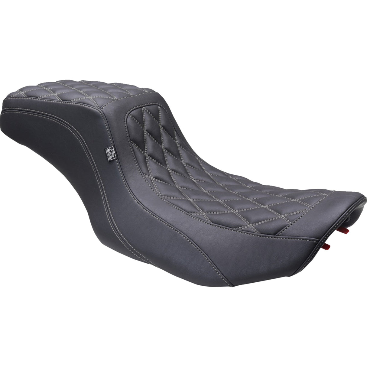 Mustang Double Diamond Squareback Seat Gunmetal Stitch - 88415GM For Harley Touring 2023-2026