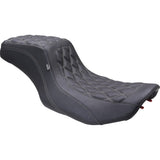 Mustang Double Diamond Squareback Seat Gunmetal Stitch - 88415GM For Harley Touring 2023-2026