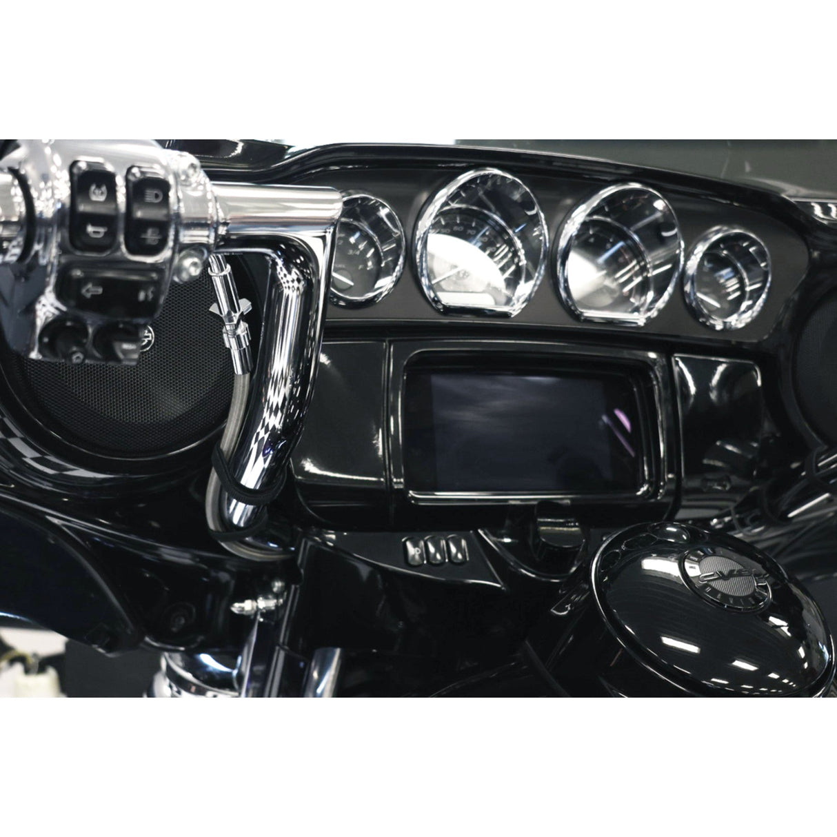 FAT BAGGERS INC. 0662-1320 149914-C EZ Install Kit 14" handlebars - upper clutch - braided stainless steel/chrome