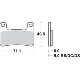 SBS 1721-1563 806DC DC Racing Dual Carbon Brake Pads Dual Carbon Brake Pads - Z 1000/900