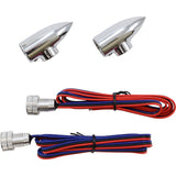 Paul Yaffe Bagger Nation Lightning Bullets Run Turn LED Lights Marker LIghts Amber Chrome - LB-F-AMB-C For Harley Softail 2018-2020